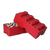 LEGO Aufbewahrungsstein, 8 Noppen, Stapelbare Aufbewahrungsbox, 12 l, Rot