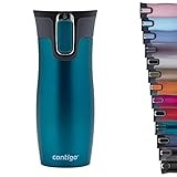 Contigo Thermobecher West Loop Autoseal, Edelstahl Isolierbecher, Reisebecher, Kaffebecher To Go, auslaufsicher, 100% dicht, hält bis zu 5h heiß/12h kalt, 470 ml, BPA frei, Bay