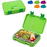 schmatzfatz Junior Brotdose für Kinder mit Fächern, Bunte Kinder Brotdose, Bento Brotdose Unterteilt & Auslaufsicher, BPA-Freie Lunchbox für Kindergarten/Kita, Kinder Bento Box, Sichere Vesperdose