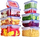 KICHLY 18 Stück luftdichte Plastik frischhaltedosen mit deckel (9 Behälter, 9 Deckel) frischhaltedosen für die Speisekammer - auslaufsicher, Mikrowellen- und Gefrierfest - BPA-frei (Blau)