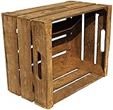 dunkle robuste Obstkiste Schultz Weinkisten Holzkisten Apfelkistenaus dem Alten Land +++ Natur 49 x 39 x 29