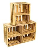 3er Set Massive Obstkiste Apfelkiste Weinkiste aus dem Alten Land +++ 49 x 42 x 31 cm (GEFLAMMT MIT Einlage HOCHKANT)