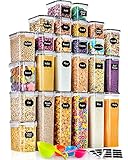GoMaihe Vorratsdosen 25 Set Aufbewahrungsbox Küche Organizer, Luftdicht Vorratsbehälter Plastik mit Deckel, Vorratsdose für Müsli Mehl Kaffeebohnen Cornflakes Spaghetti Aufbewahrung 2.8L 2L 1.4L 0.8L