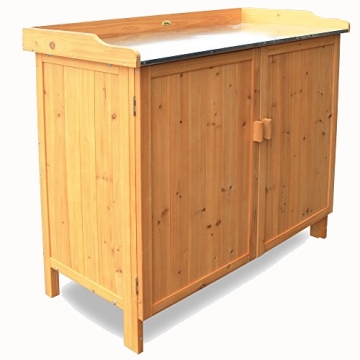 Gartenschrank mit integrierter Tischplatte